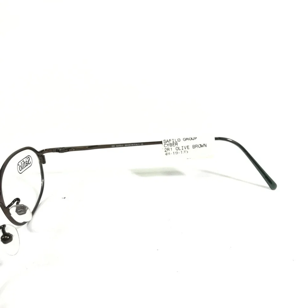 Safilo VERGE CYBER 2R1 Eyeglasses Frames Brown Green Round Full Rim 48-19-135